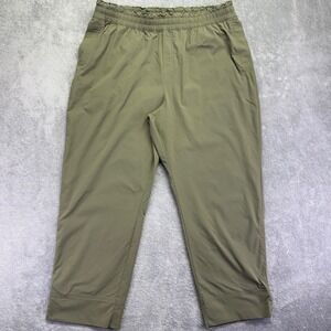 Columbia Womens XL Regular Olive Green Hiking Pants Elastic Waist Bungee Hem